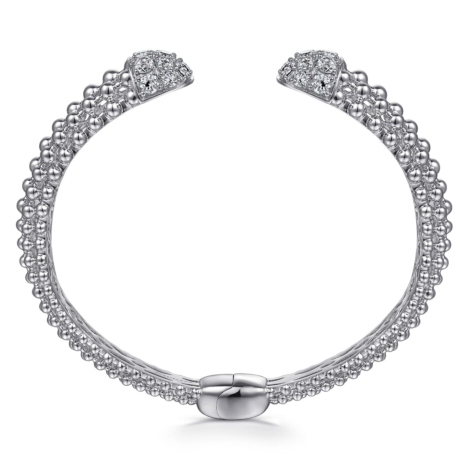 Sterling Silver White Sapphire Bujukan Bangle - Shot 3