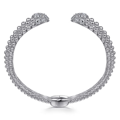Sterling Silver White Sapphire Bujukan Bangle