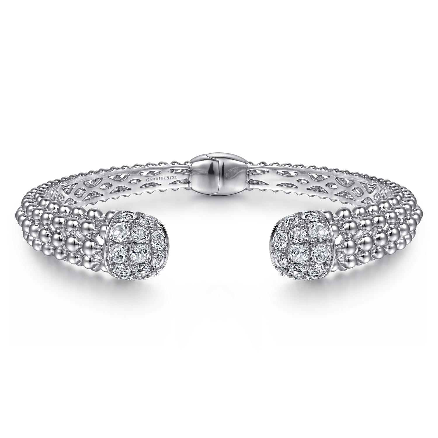 Sterling Silver White Sapphire Bujukan Bangle - Shot 1