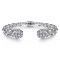 Sterling Silver White Sapphire Bujukan Bangle