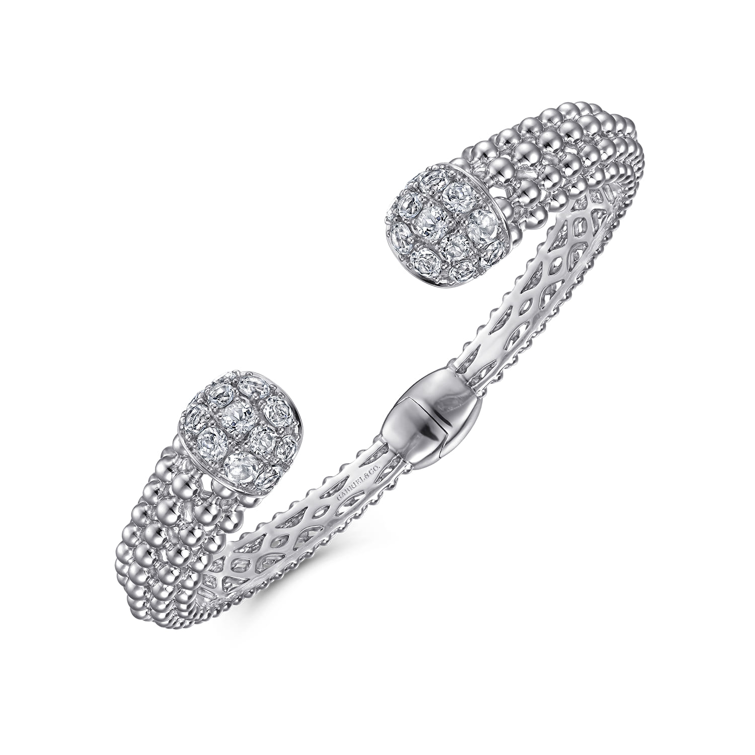 Sterling Silver White Sapphire Bujukan Bangle - Shot 2