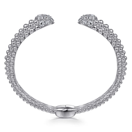 Sterling Silver White Sapphire Bujukan Bangle