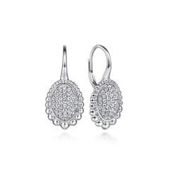 Sterling Silver White Sapphire Bujukan Drop Earrings