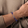 Sterling Silver and 8mm Lapis Beaded Bracelet with Anchor