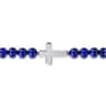 Sterling Silver and 8mm Lapis Beaded Bracelet with Cross