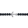 Sterling Silver and 8mm Onyx Beaded Bracelet with Anchor
