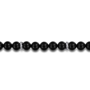 Sterling Silver and 8mm Onyx Beaded Bracelet