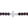 Sterling Silver and 8mm Tiger Eye Beaded Bracelet with Cross
