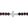 Sterling Silver and 8mm Tiger Eye Beaded Bracelet with Cross