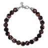 Sterling Silver and 8mm Tiger Eye Beaded Bracelet