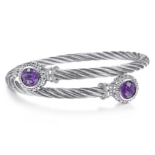 Sterling-Silver-and-Twisted-Cable-Stainless-Steel-Amethyst-Stone-Bypass-Bangle1