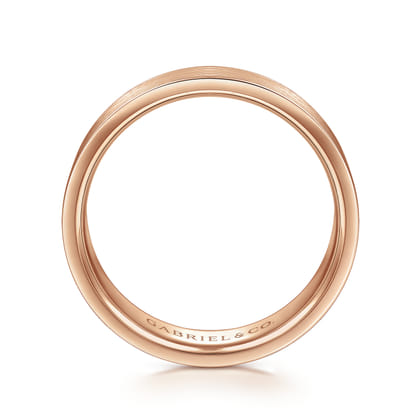 Steven - 14K Rose Gold 6mm - Flat Men's Wedding Band in Satin Finish