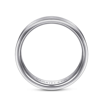 Steven - 14K White Gold 6mm - Flat Men's Wedding Band in Satin Finish