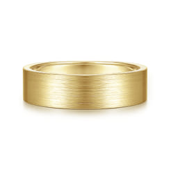 Steven - 14K Yellow Gold 6mm - Flat Men's Wedding Band in Satin Finish