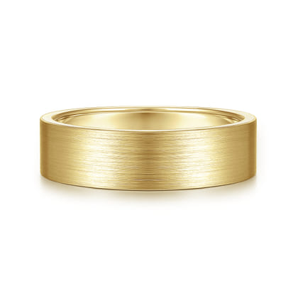 Steven - 14K Yellow Gold 6mm - Flat Men's Wedding Band in Satin Finish