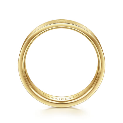 Steven - 14K Yellow Gold 6mm - Flat Men's Wedding Band in Satin Finish