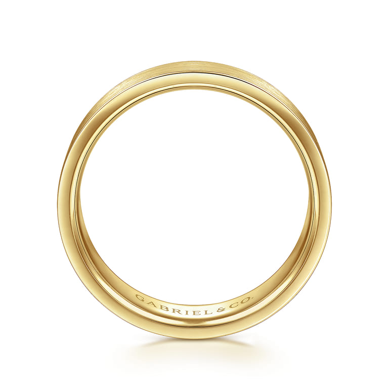 Steven - 14K Yellow Gold 6mm - Flat Men's Wedding Band in Satin Finish - Shot 2