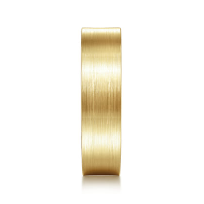 Steven - 14K Yellow Gold 6mm - Flat Men's Wedding Band in Satin Finish