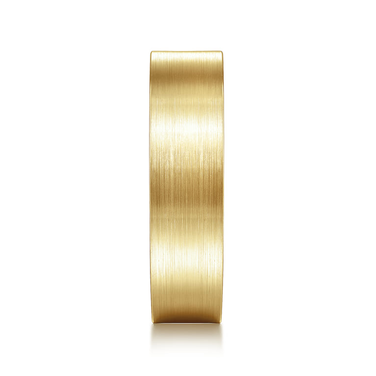 Steven - 14K Yellow Gold 6mm - Flat Men's Wedding Band in Satin Finish - Shot 4