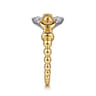 Strides - 14K White  Yellow Gold Bujukan Graduating Diamond Stirrup Fashion Ring - 0.24 ct