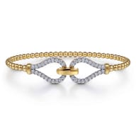 Strides - 14K Yellow Gold Diamond Stirrup Bangle