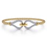 Strides - 14K Yellow Gold Diamond Stirrup Bangle - 0.75 ct
