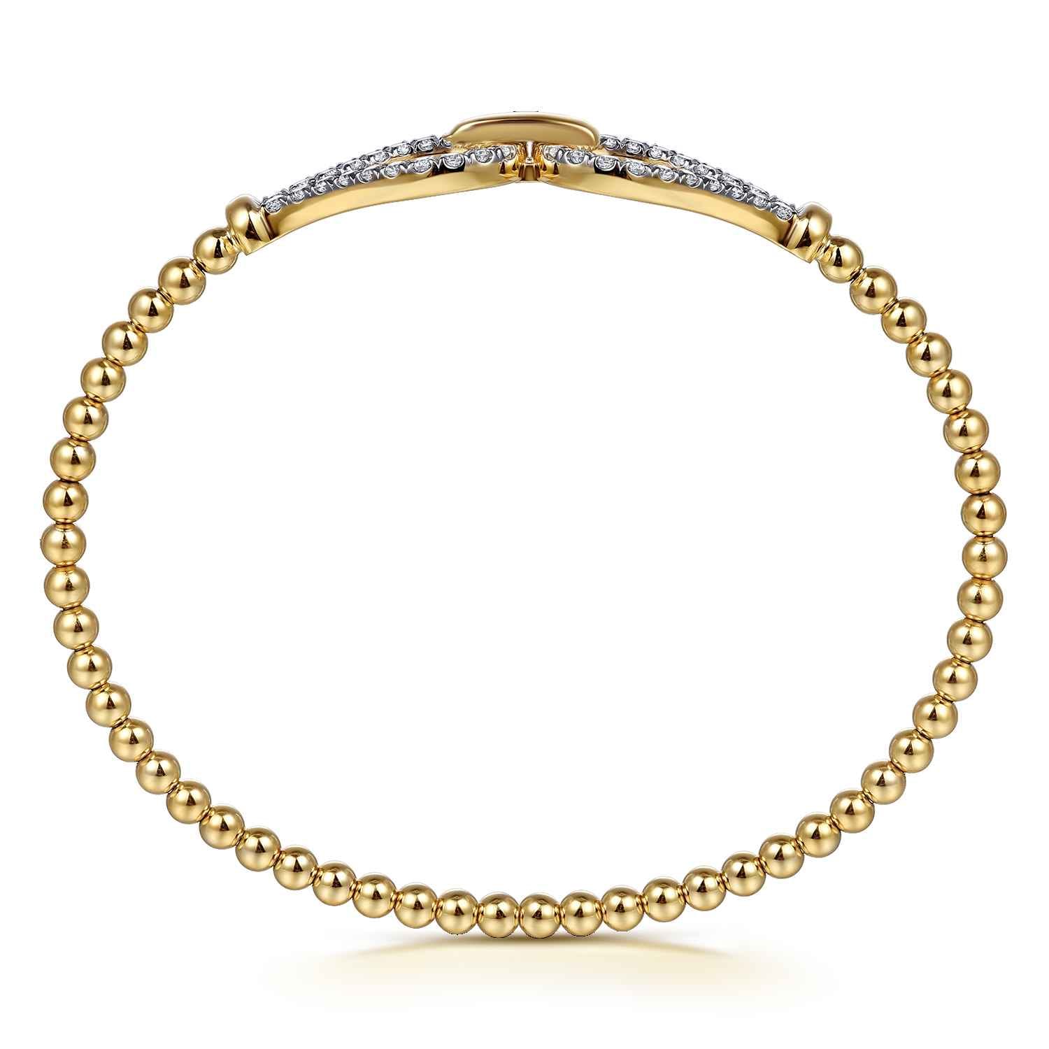 Strides - 14K Yellow Gold Diamond Stirrup Bangle - 0.75 ct - Shot 3
