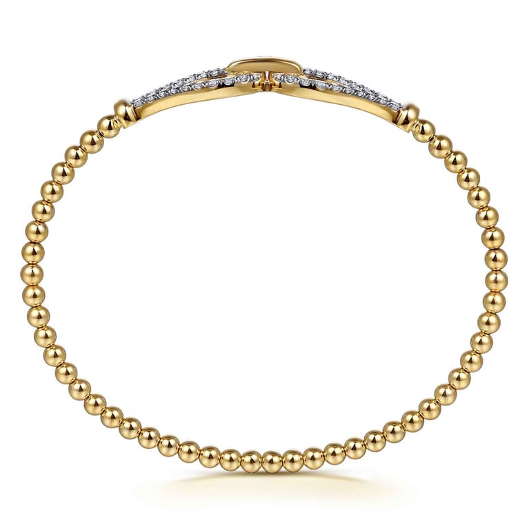 Strides - 14K Yellow Gold Diamond Stirrup Bangle - 0.75 ct - Shot 3