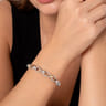 Strides - 14K Yellow Gold and 925 Sterling Silver Bujukan Beaded Stirrup Link Chain Bracelet
