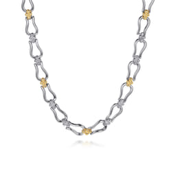 Strides---14K-Yellow-Gold-and-925-Sterling-Silver-Bujukan-Beaded-Stirrup-Link-Chain-Necklace1