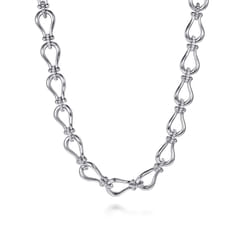 Strides---925-Sterling-Silver-Bujukan-Beaded-Horseshoe-White-Sapphire-Link-Chain-Necklace1