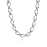 Strides - 925 Sterling Silver Bujukan Beaded Horseshoe White Sapphire Link Chain Necklace