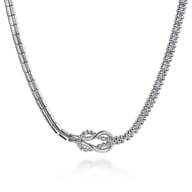 Strides - 925 Sterling Silver Bujukan Beaded Stirrup Chocker Necklace