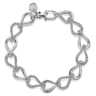 Strides - 925 Sterling Silver Bujukan Beaded Stirrup Link Chain Bracelet