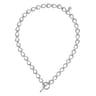 Strides - 925 Sterling Silver Bujukan Beaded Stirrup Link Chain Necklace