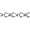 Strides - 925 Sterling Silver Bujukan Beaded Stirrup White Sapphire Link Chain Bracelet