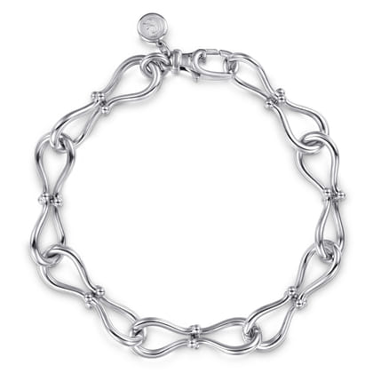 Strides - 925 Sterling Silver Bujukan Stirrup Link Chain Bracelet