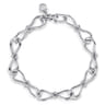 Strides - 925 Sterling Silver Bujukan Stirrup Link Chain Bracelet