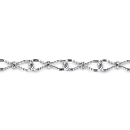 Strides - 925 Sterling Silver Bujukan Stirrup Link Chain Bracelet