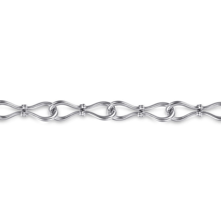 Strides - 925 Sterling Silver Bujukan Stirrup Link Chain Bracelet - Shot 2