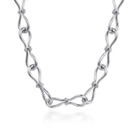 Strides - 925 Sterling Silver Bujukan Stirrup Link Chain Necklace