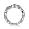 Strides - 925 Sterling Silver Bujukan Stirrup White Sapphire Link Chain Ring