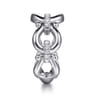 Strides - 925 Sterling Silver Bujukan Stirrup White Sapphire Link Chain Ring