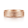 Stuart - 14K Rose Gold 6mm - Men's Wedding Band in Sandblast Finish
