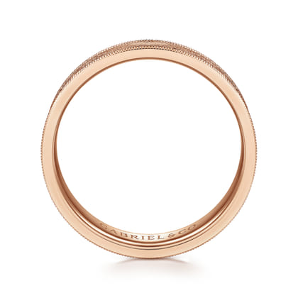 Stuart - 14K Rose Gold 6mm - Men's Wedding Band in Sandblast Finish