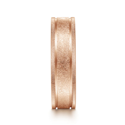 Stuart - 14K Rose Gold 6mm - Men's Wedding Band in Sandblast Finish