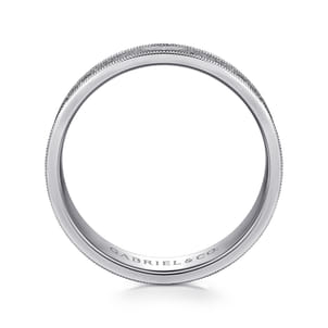 Stuart - 14K White Gold 6mm - Men's Wedding Band in Sandblast Finish