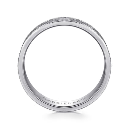 Stuart - 14K White Gold 6mm - Men's Wedding Band in Sandblast Finish