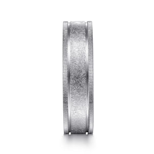 Stuart - 14K White Gold 6mm - Men's Wedding Band in Sandblast Finish