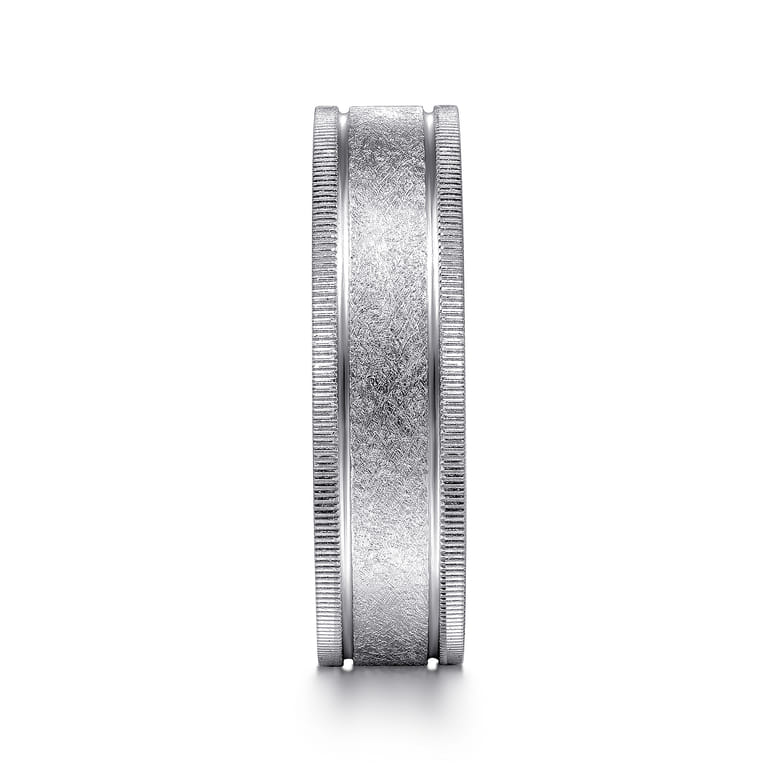 Stuart - 14K White Gold 6mm - Men's Wedding Band in Sandblast Finish - Shot 4